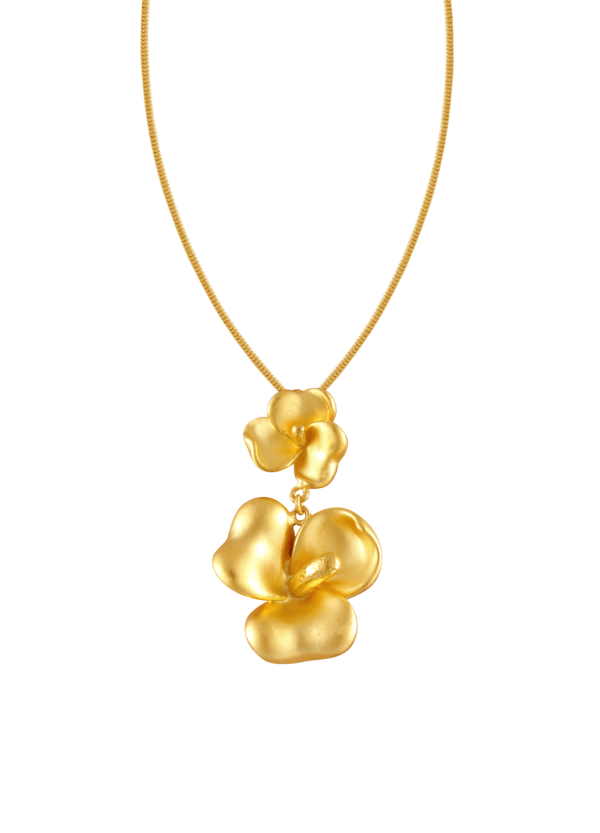 Gold Petal Flower Necklace